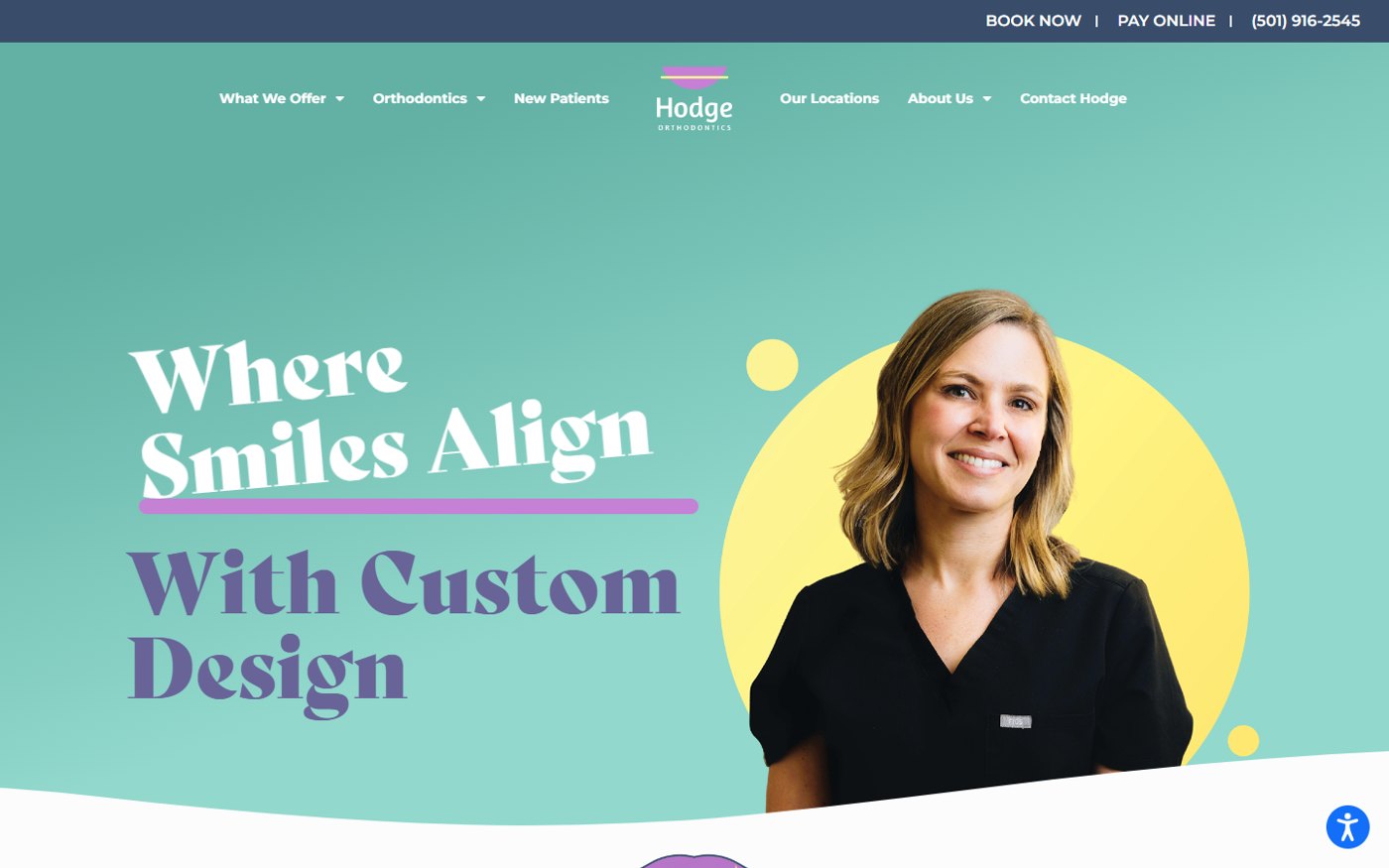 Hodge Orthodontics website, built by Matmon
