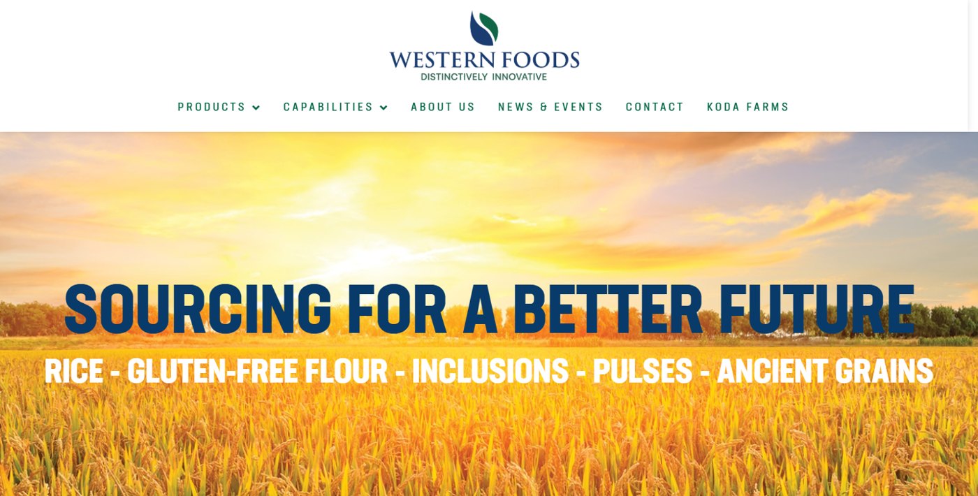 Western Foods website, built by Matmon